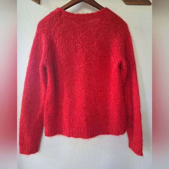 Max Mara Womens Red Mohair Wool Blend Crew Neck Sweater Size S - Picture 5 of 5
